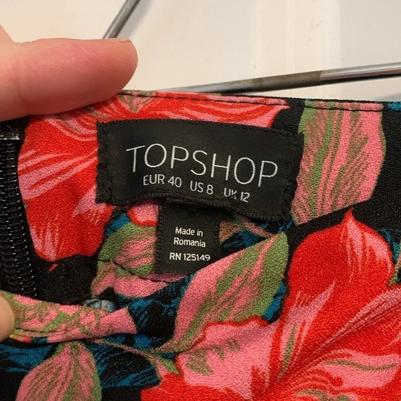 Topshop Floral Flare Pants - bold bohemian size 8 medium - Picture 4 of 7